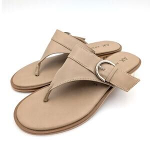 Anne Klein Tamsen Buckle Slide Sandal Women's Biscotti Size US7M